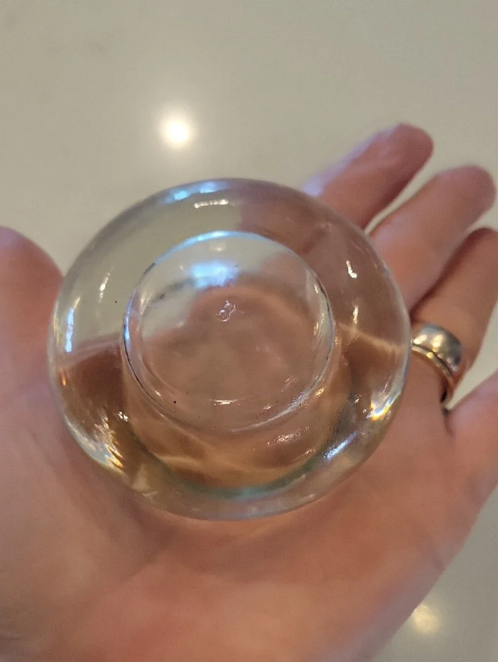 Pier 1 Clear Glass Round Tealight Candle Holder